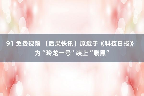 91 免费视频 【后果快讯】原载于《科技日报》 为“玲龙一号”装上“腹黑”