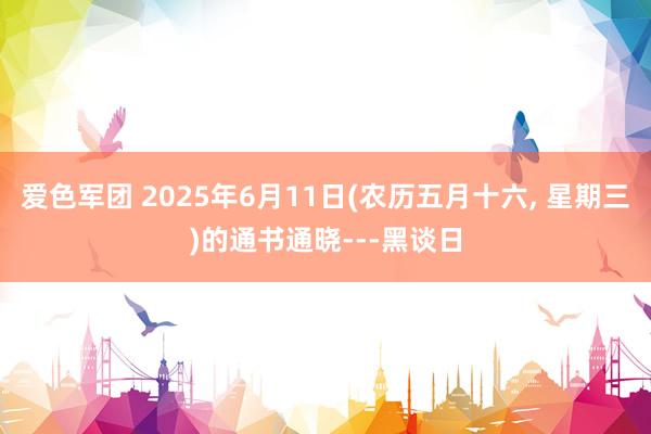 爱色军团 2025年6月11日(农历五月十六， 星期三)的通书通晓---黑谈日
